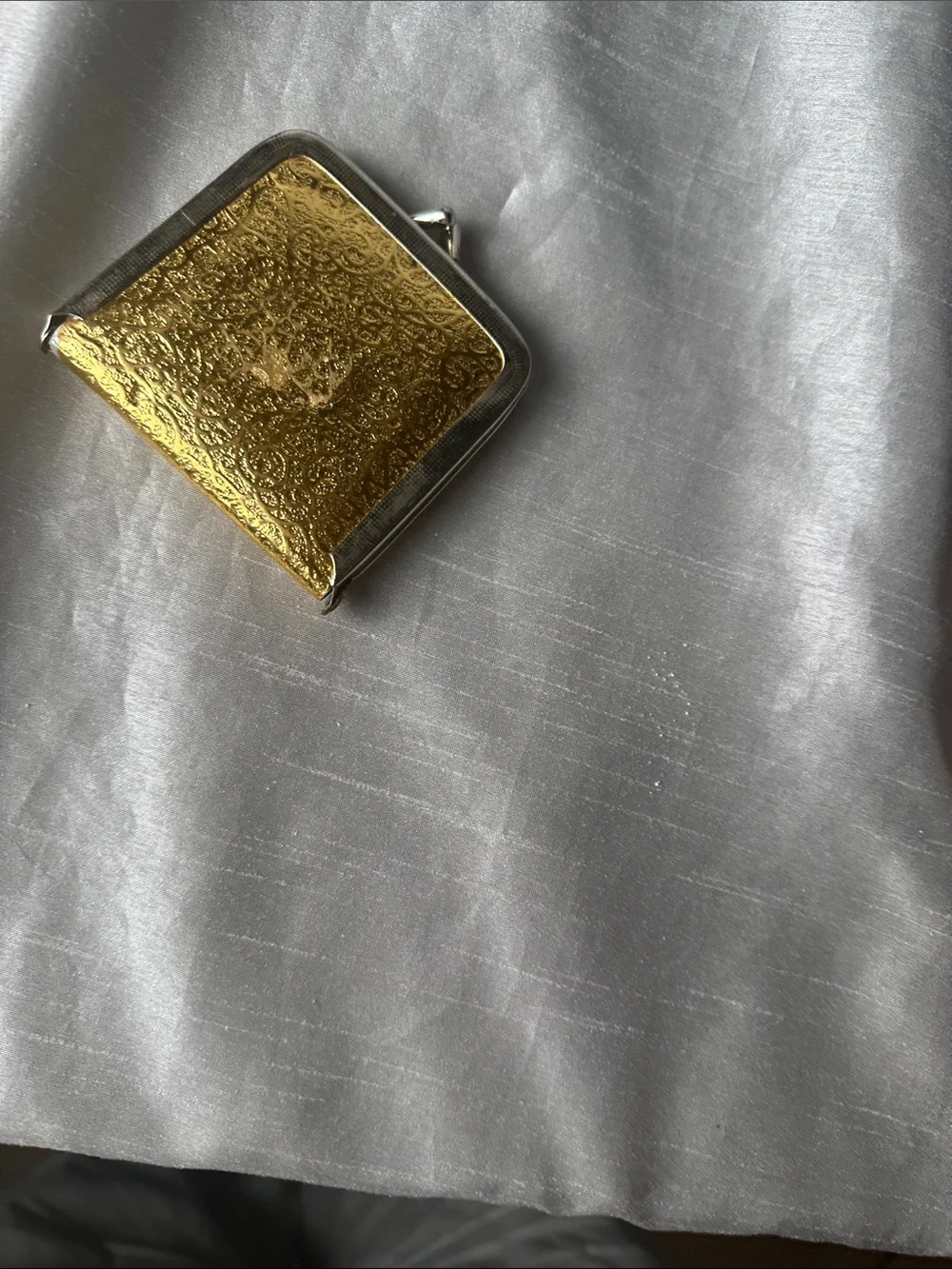 Vintage Gold Colored Compact Mirror
